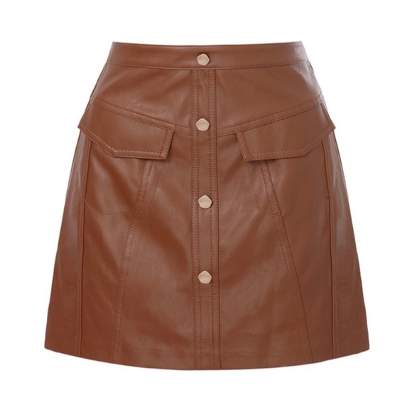 Dresses & Skirts - Faux leather mini skirt in brown
